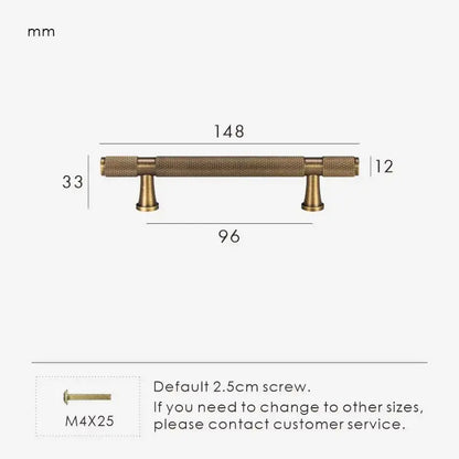 HEXIRA Brass Knurled Kitchen & Cabinet Handles