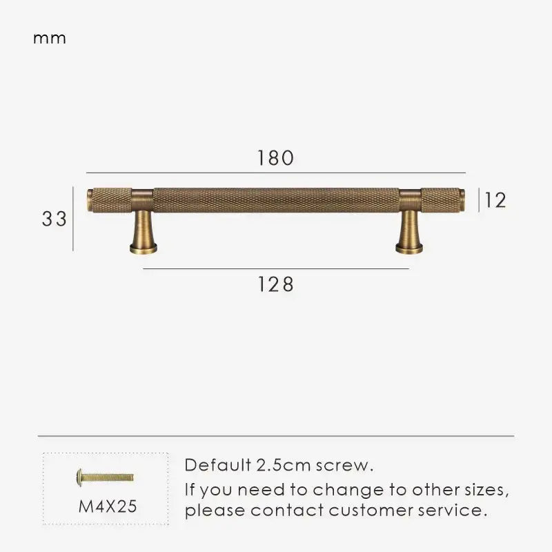 HEXIRA Brass Knurled Kitchen & Cabinet Handles