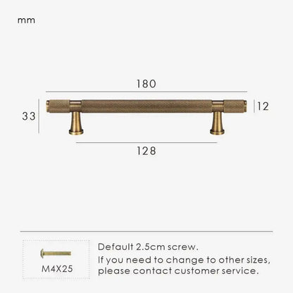 HEXIRA Brass Knurled Kitchen & Cabinet Handles