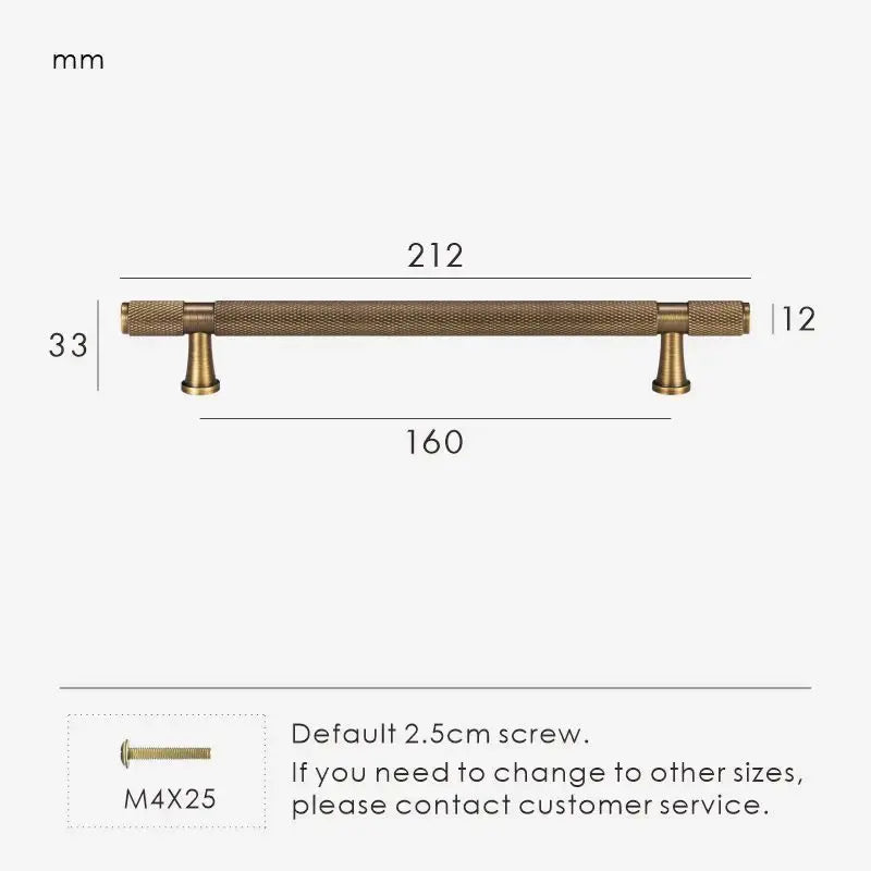 HEXIRA Brass Knurled Kitchen & Cabinet Handles