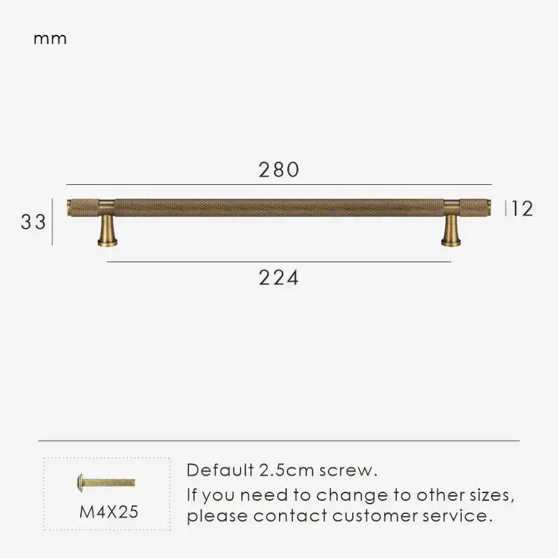HEXIRA Brass Knurled Kitchen & Cabinet Handles