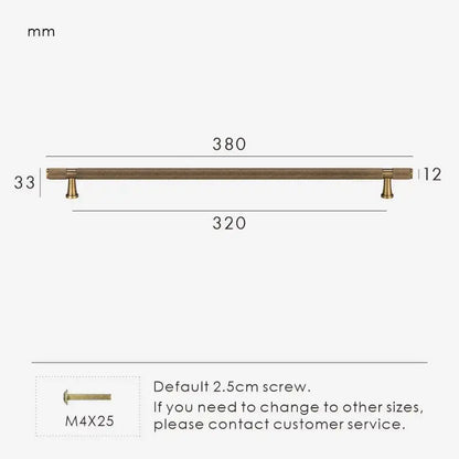 HEXIRA Brass Knurled Kitchen & Cabinet Handles