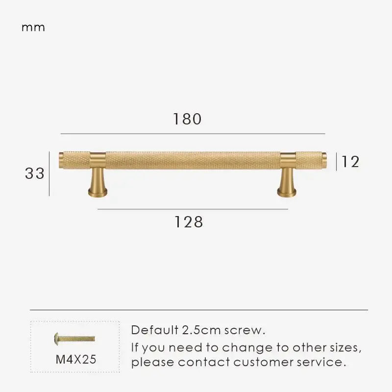 HEXIRA Brass Knurled Kitchen & Cabinet Handles