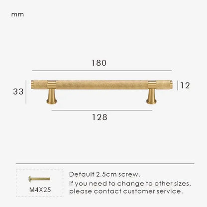 HEXIRA Brass Knurled Kitchen & Cabinet Handles