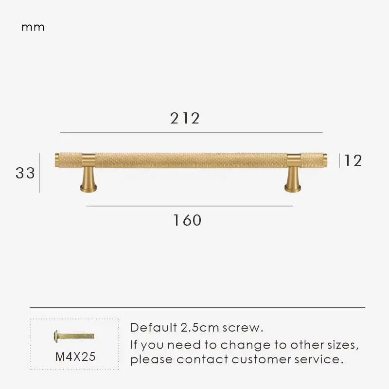 HEXIRA Brass Knurled Kitchen & Cabinet Handles