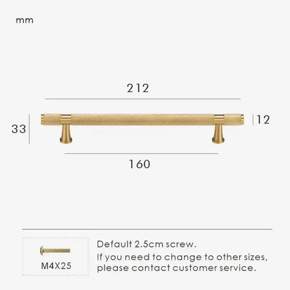 HEXIRA Brass Knurled Kitchen & Cabinet Handles