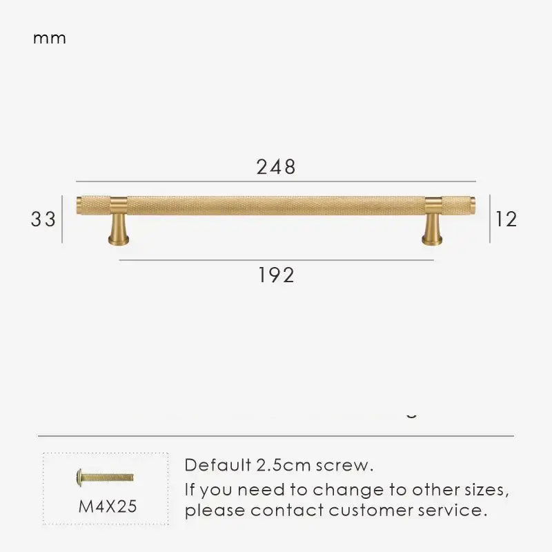 HEXIRA Brass Knurled Kitchen & Cabinet Handles