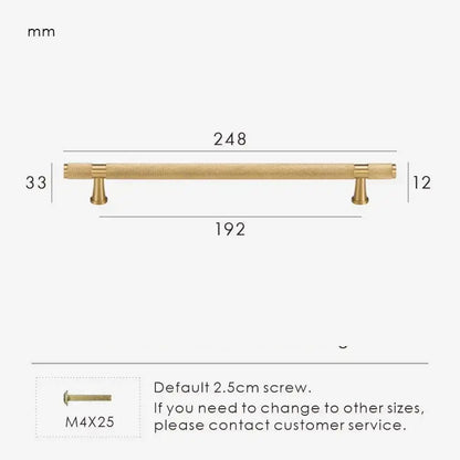 HEXIRA Brass Knurled Kitchen & Cabinet Handles