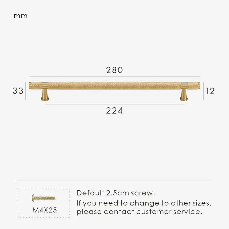 HEXIRA Brass Knurled Kitchen & Cabinet Handles