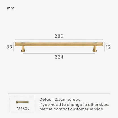 HEXIRA Brass Knurled Kitchen & Cabinet Handles