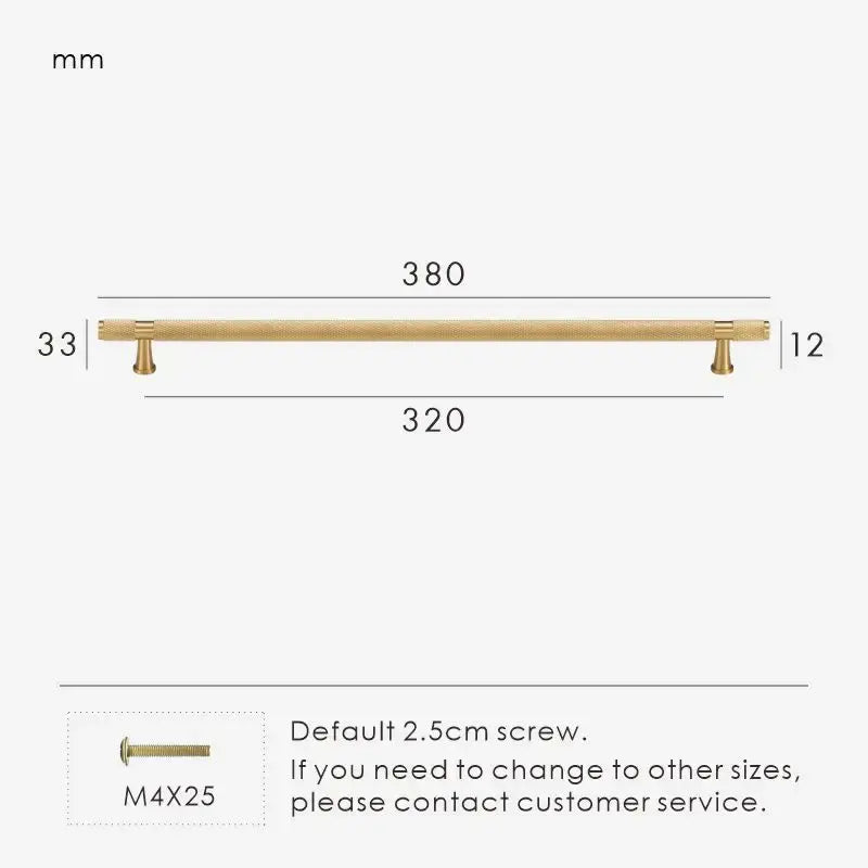 HEXIRA Brass Knurled Kitchen & Cabinet Handles