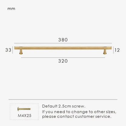 HEXIRA Brass Knurled Kitchen & Cabinet Handles
