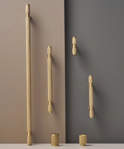 HEXIRA Brass Knurled Kitchen & Cabinet Handles
