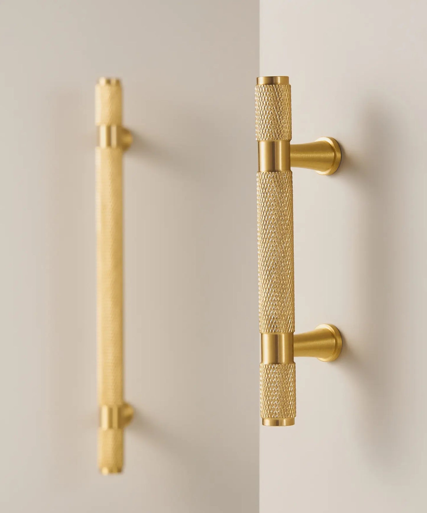 HEXIRA Brass Knurled Kitchen & Cabinet Handles