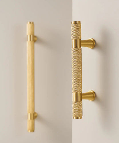 HEXIRA Brass Knurled Kitchen & Cabinet Handles