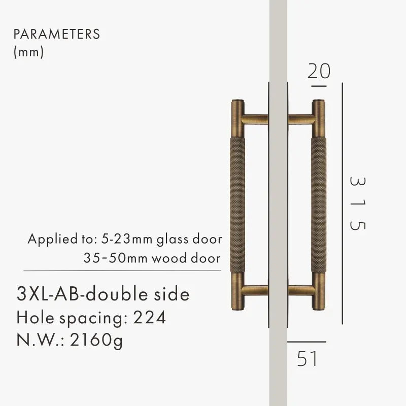 LUXIN Solid Brass Door Pull Handle With Back Plate
