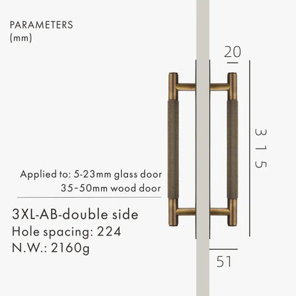 LUXIN Solid Brass Door Pull Handle With Back Plate