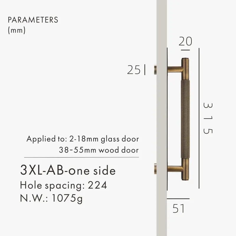 LUXIN Solid Brass Door Pull Handle With Back Plate
