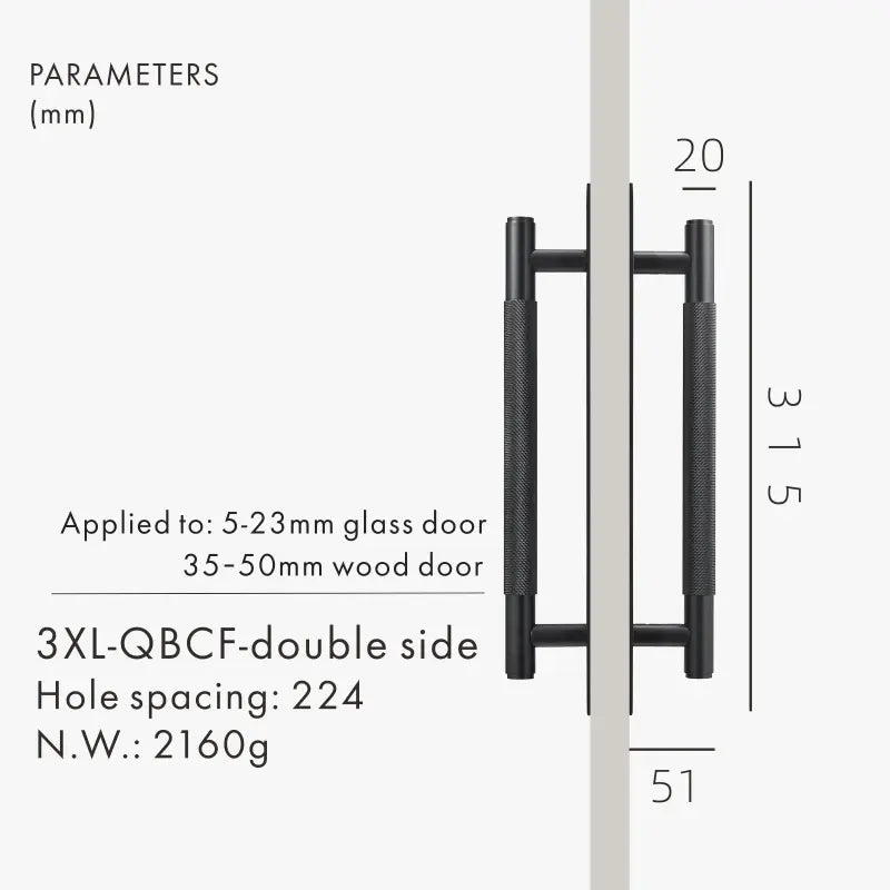 LUXIN Solid Brass Door Pull Handle With Back Plate