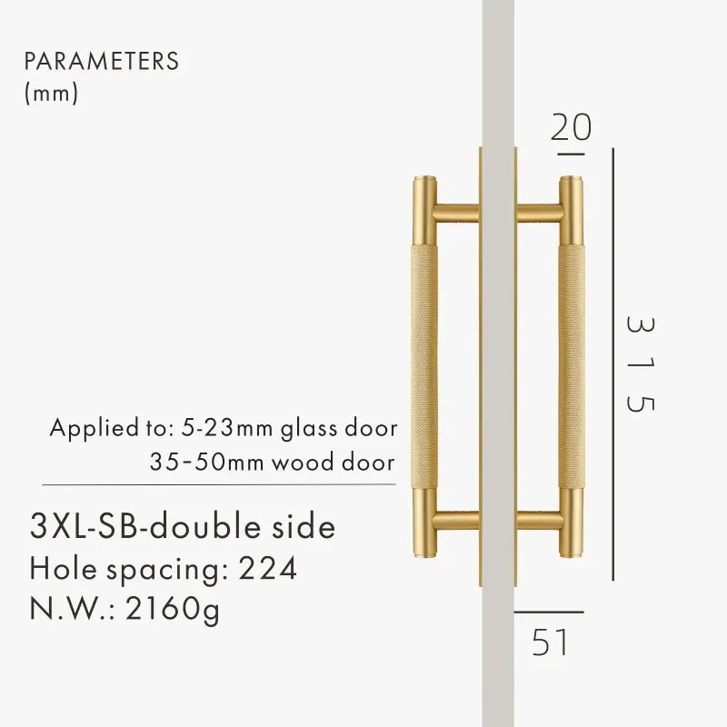 LUXIN Solid Brass Door Pull Handle With Back Plate