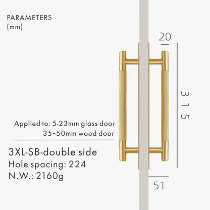 LUXIN Solid Brass Door Pull Handle With Back Plate
