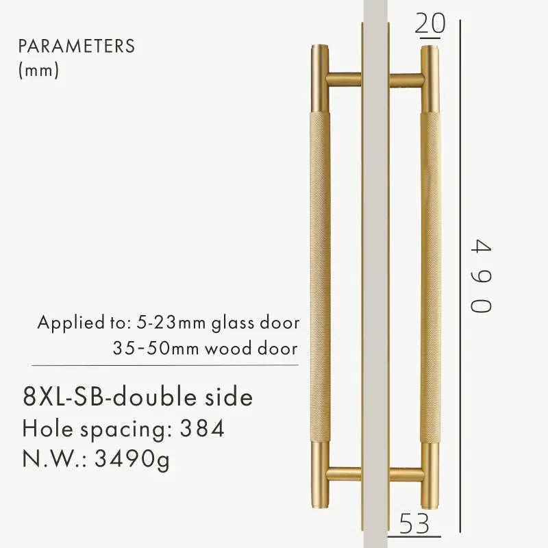 LUXIN Solid Brass Door Pull Handle With Back Plate