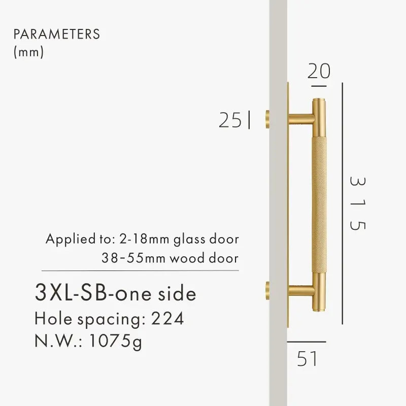 LUXIN Solid Brass Door Pull Handle With Back Plate