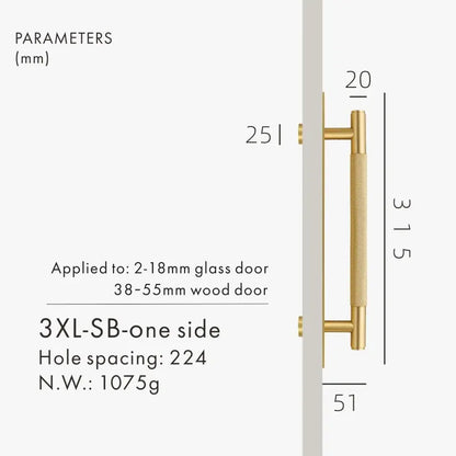 LUXIN Solid Brass Door Pull Handle With Back Plate