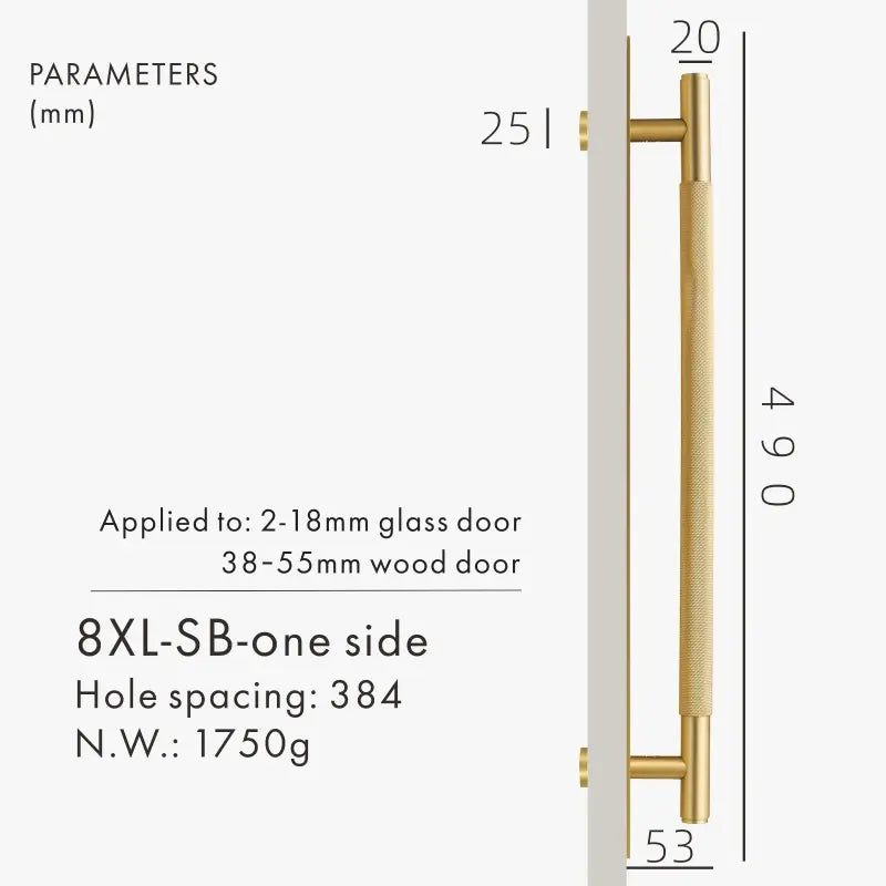 LUXIN Solid Brass Door Pull Handle With Back Plate