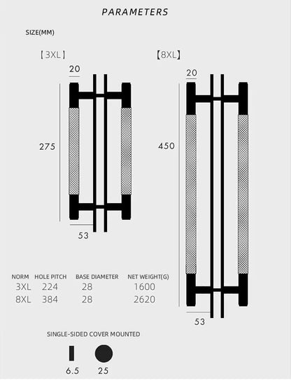 LUXIN Solid Brass Door Pull Handle With Back Plate