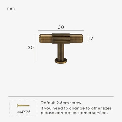 MAGNILA Solid Brass Knurled T-Bar Handle