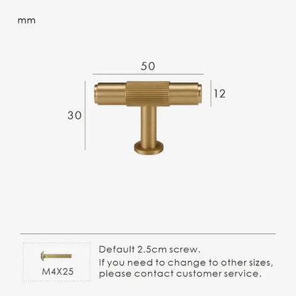 MAGNILA Solid Brass Knurled T-Bar Handle