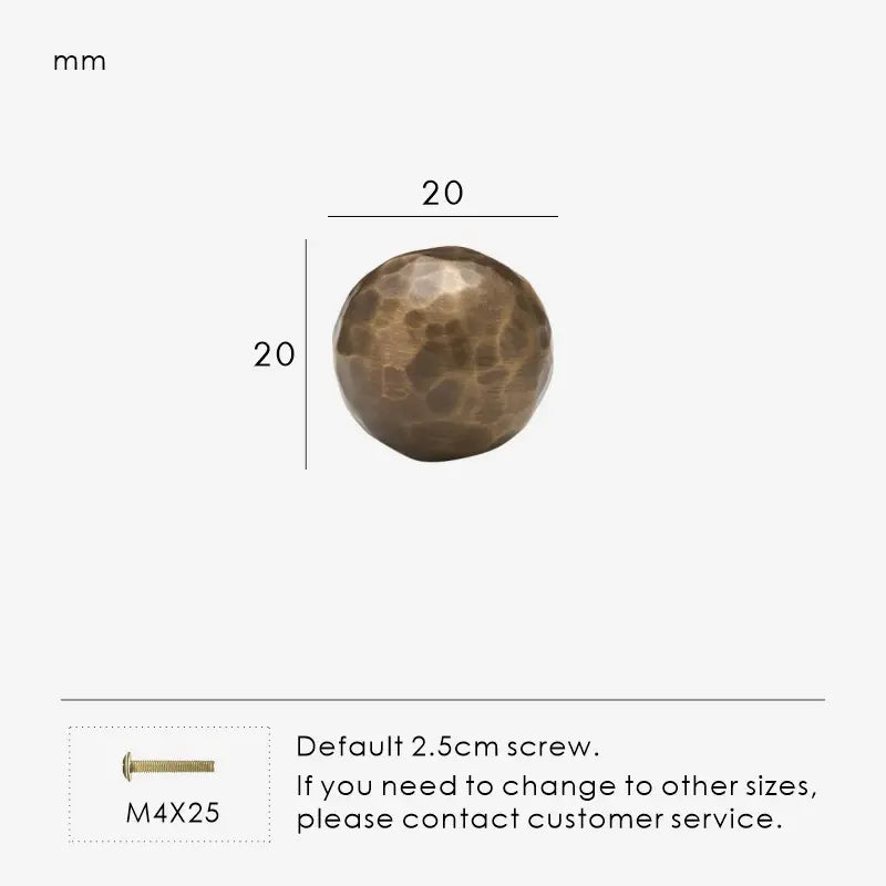 MARRA Brass Hammered Cabinet & Drawer Knob
