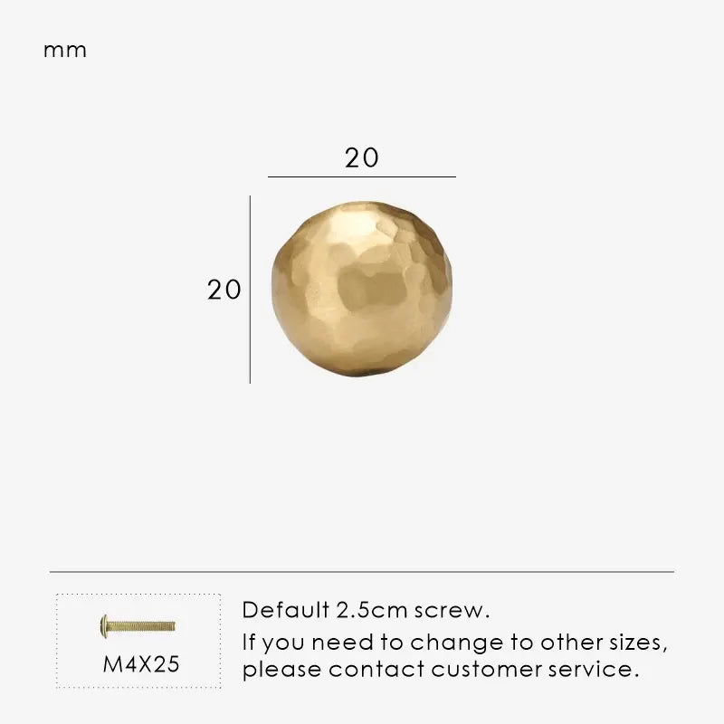 MARRA Brass Hammered Cabinet & Drawer Knob