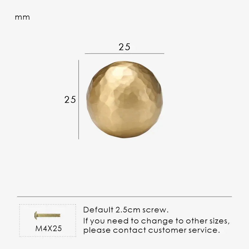 MARRA Brass Hammered Cabinet & Drawer Knob