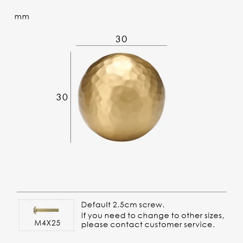 MARRA Brass Hammered Cabinet & Drawer Knob