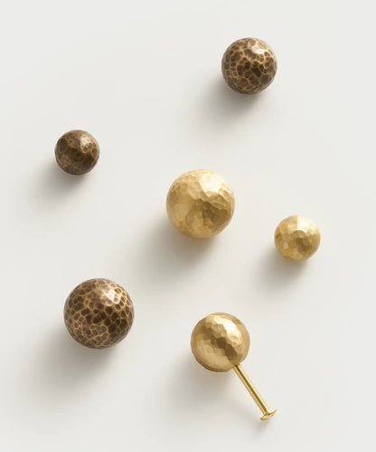MARRA Brass Hammered Cabinet & Drawer Knob