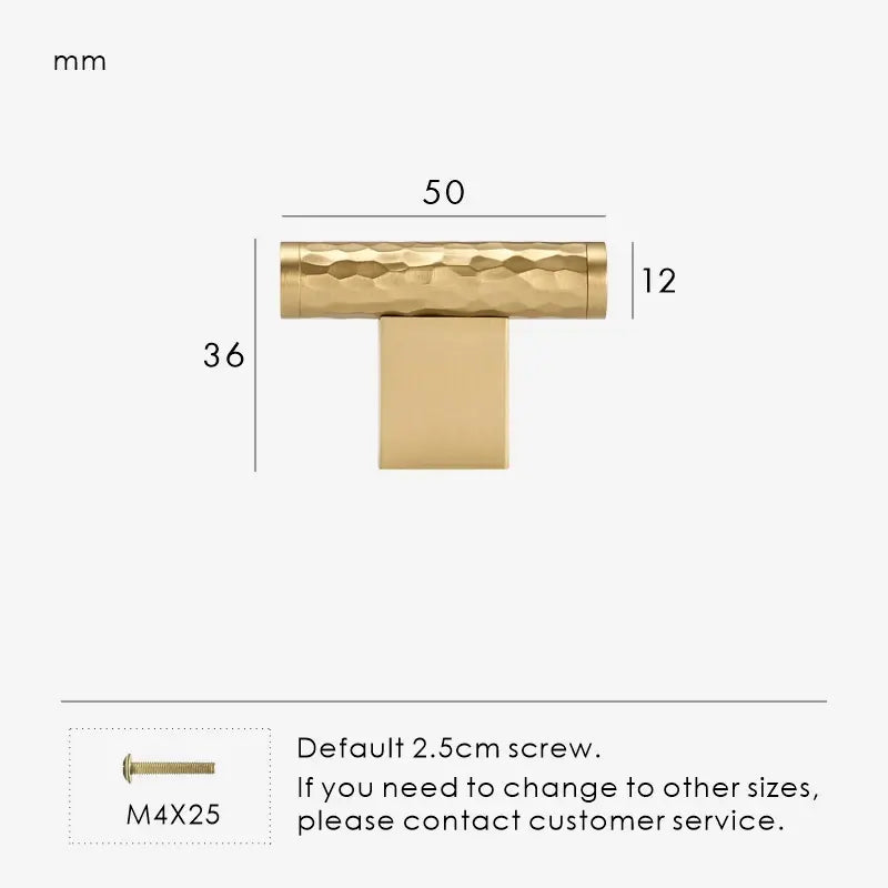 MARRA Brass Hammered T-Bar Handle