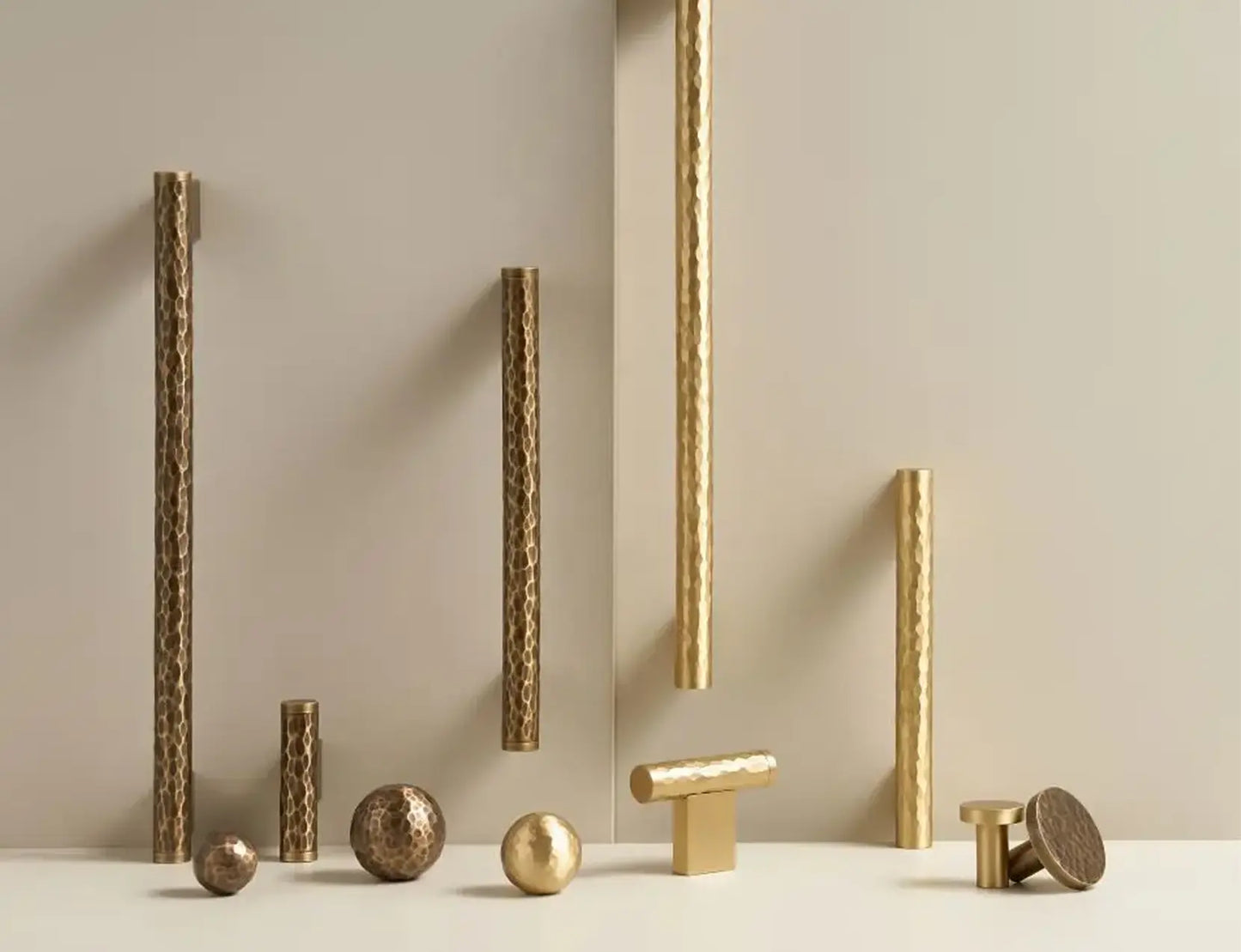 MARRA Brass Hammered Kitchen & Cabinet Handles
