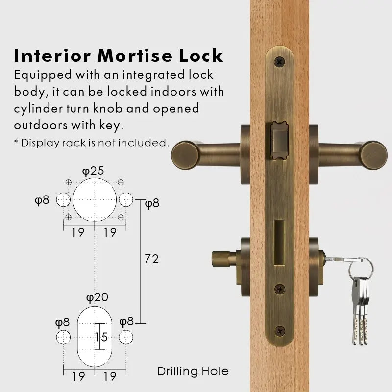 MARRA Hammered Brass Lever Door Handles Set