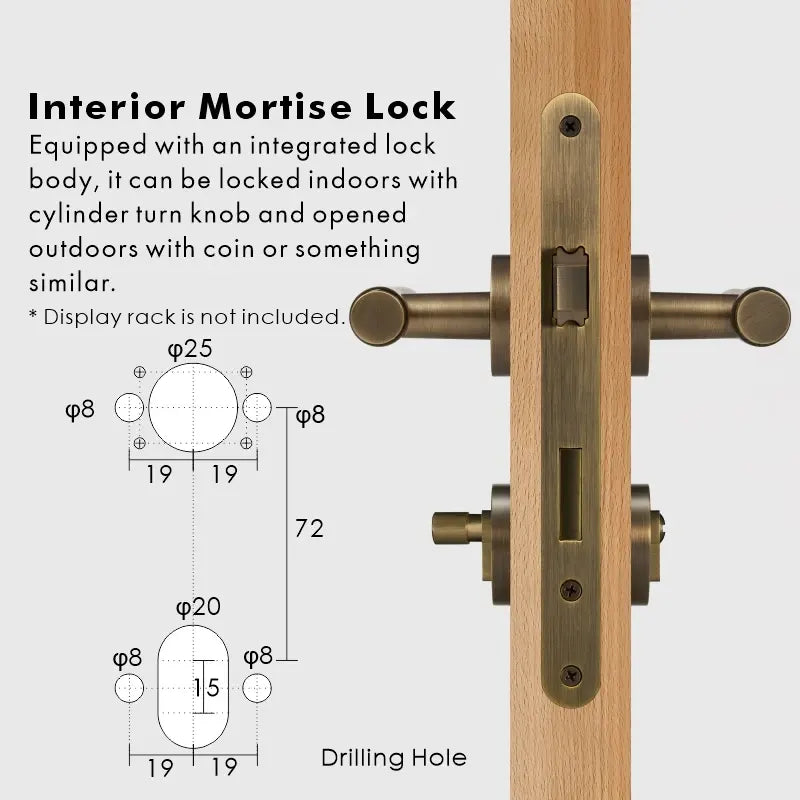 MARRA Hammered Brass Lever Door Handles Set