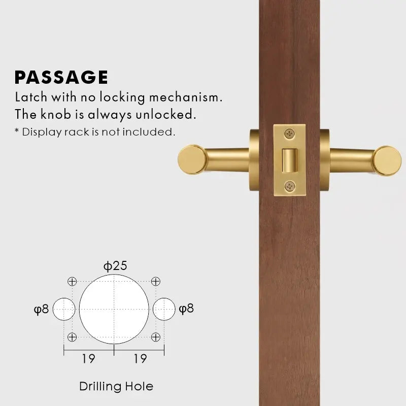 MARRA Hammered Brass Lever Door Handles Set
