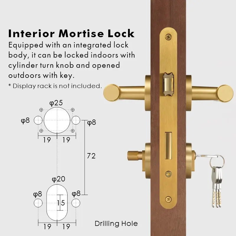 MARRA Hammered Brass Lever Door Handles Set
