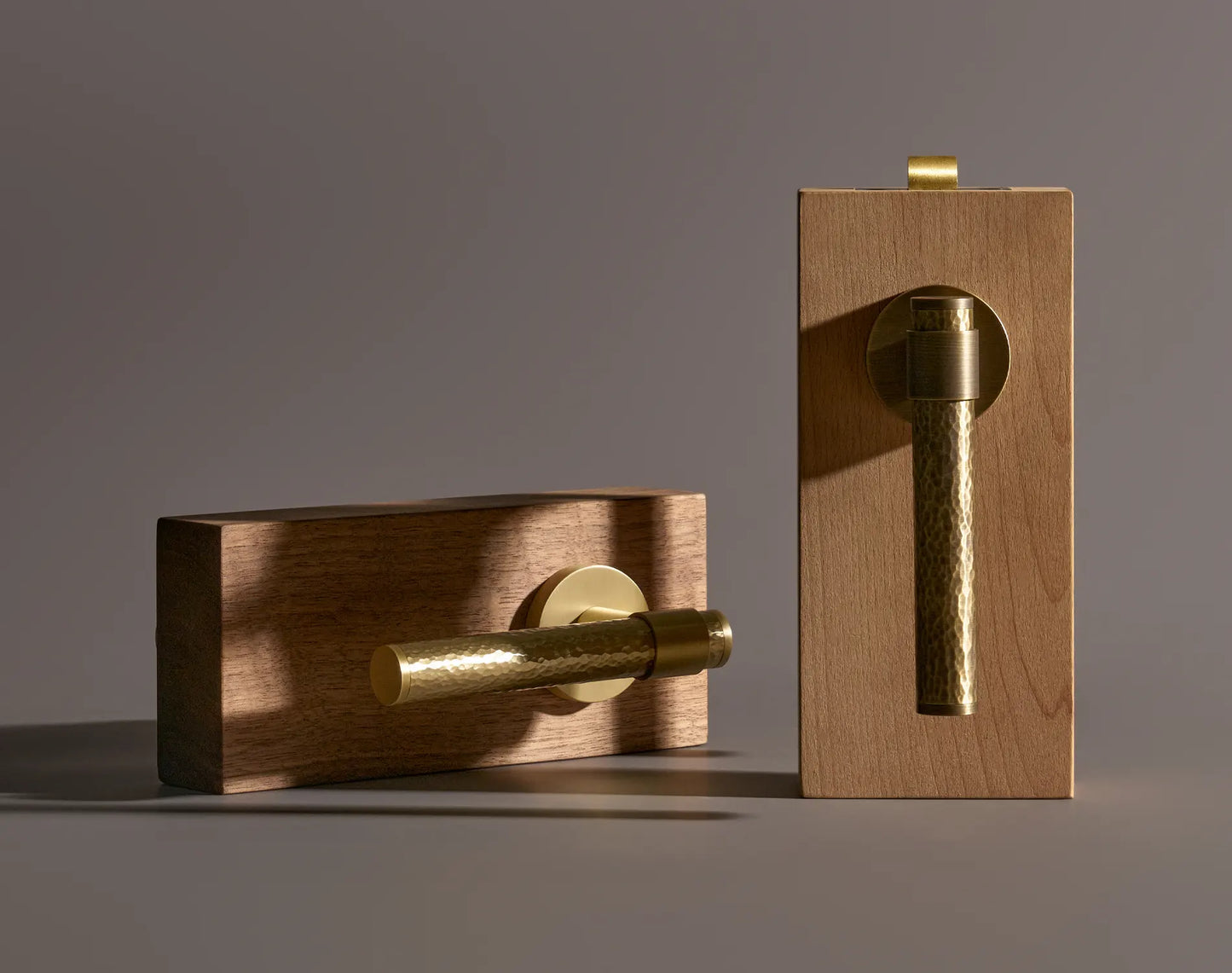 MARRA Hammered Brass Lever Door Handles Set