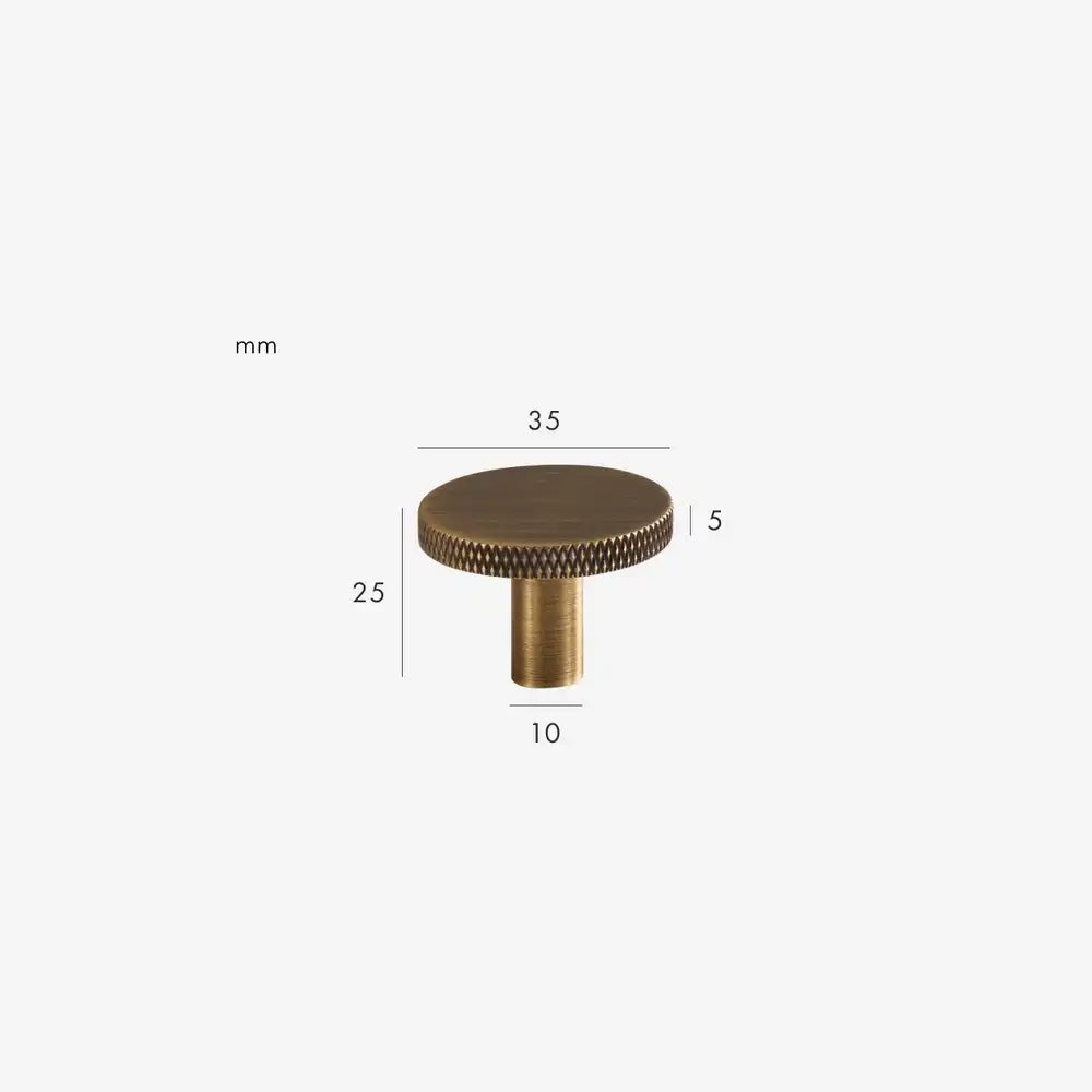 MORIAH Knurled Solid Brass Knob