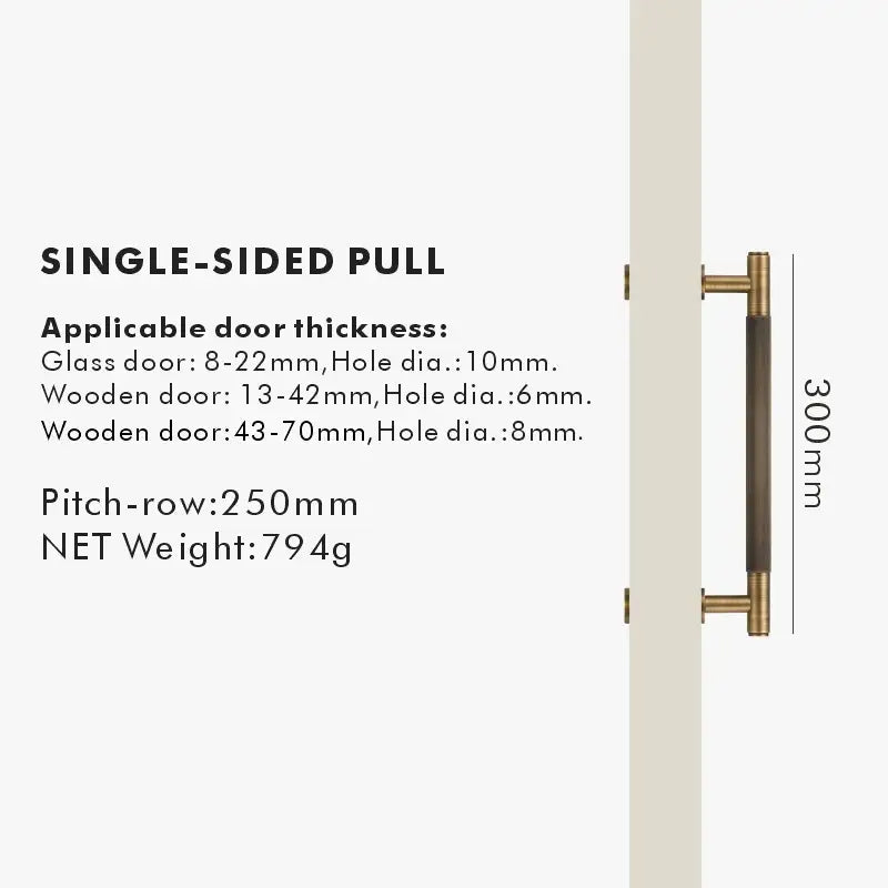 NIVA Solid Brass Door Pull Handle