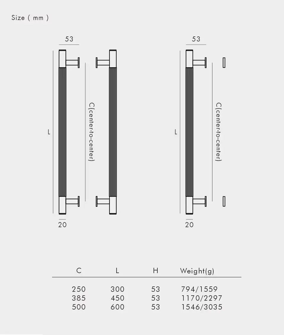 NIVA Solid Brass Door Pull Handle