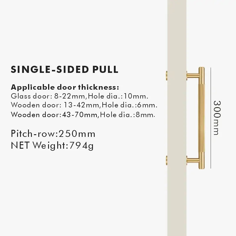 NIVA Solid Brass Door Pull Handle