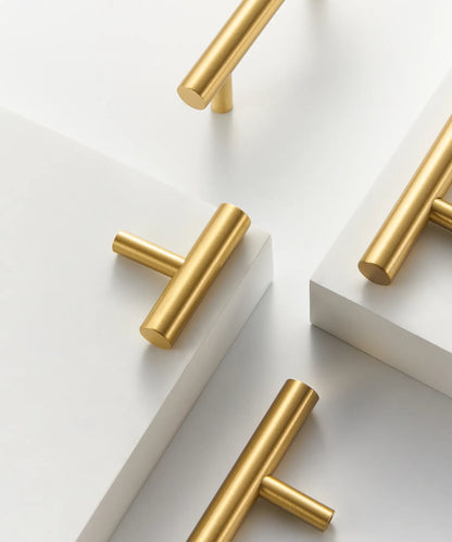 NORDIC Solid Brass Round T-Bar Handle