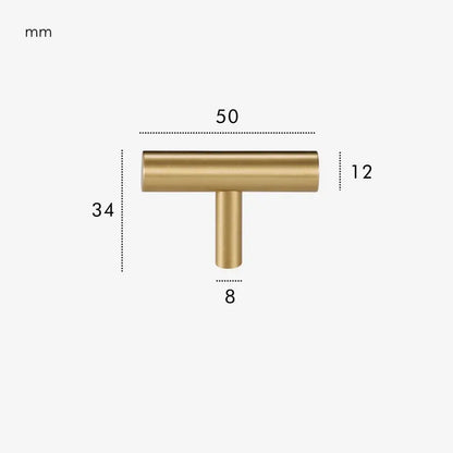 NORDIC Solid Brass Round T-Bar Handle